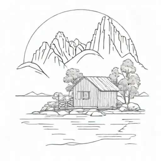 cradle mountain boat shed tattoo design idea