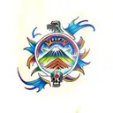 El Salvador culture/volcano/Mayan  tattoo design idea