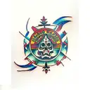 El Salvador culture/volcano/Mayan  tattoo design idea