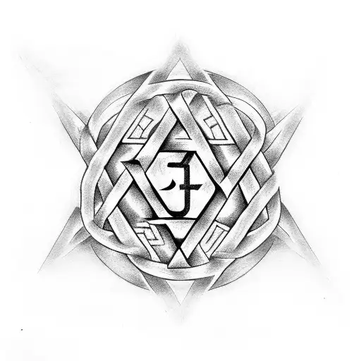 jewish star of david written by hebrew alphabet tattoo design idea