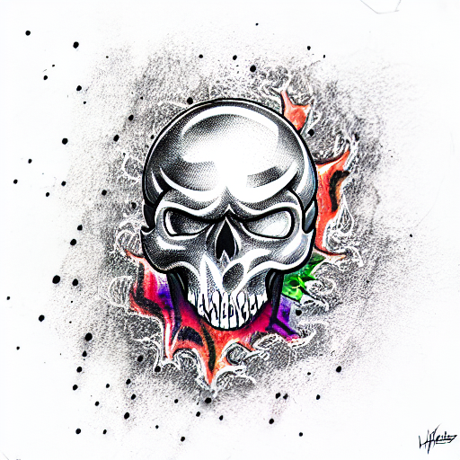 chaos skull tattoo design idea