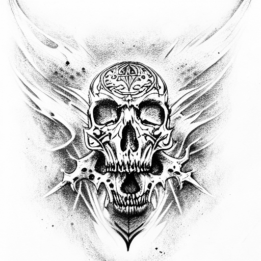 chaos skull tattoo design idea