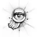 jesus, rosary, antique world map, eye tattoo design idea