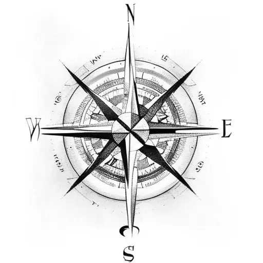 Compass tattoo design idea