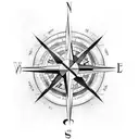Compass tattoo design idea