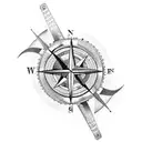 Compass tattoo design idea