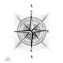Compass tattoo design idea
