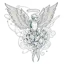 a money bill with wings spread tattoo design idea