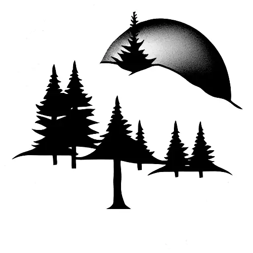 cedar tree tattoo design idea