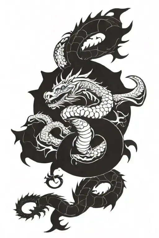 Atlas and Jörmungandr tattoo design idea