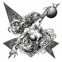 swimmer ballet dancer incide a pc program surrounded tattoo design idea