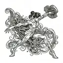 swimmer ballet dancer incide a pc program surrounded tattoo design idea