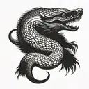 Honey badger snake coiled tattoo design idea