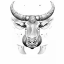 long horn and bar wire  tattoo design idea