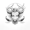 long horn and bar wire  tattoo design idea