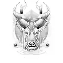 long horn and bar wire  tattoo design idea