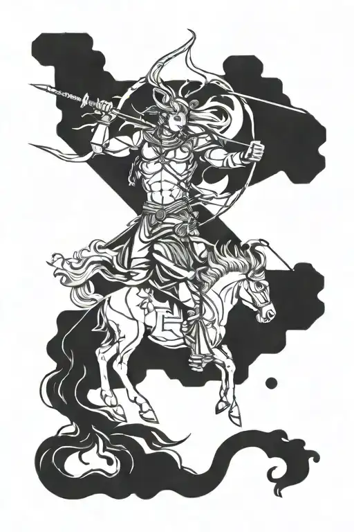 Leo and Sagittarius tattoo design idea
