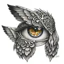 fallen angel eyes tattoo design idea