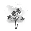 tatto to do with a group of friends, related to a palm treebottle of beer tattoo design idea