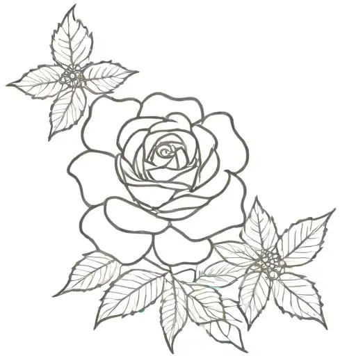 Rose with Cherokee rose intertwined tattoo design idea