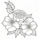 Rose with Cherokee rose intertwined tattoo design idea
