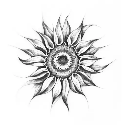 Sunflower - Tattoo Design Ideas - BlackInk AI