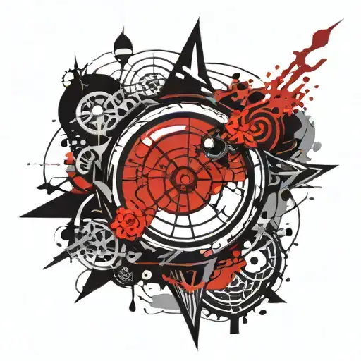 itachi sharingan y con rayos de tattoo design idea