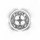 Celtic cross with a thistle tattoo design idea