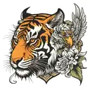 tiger and eagle tattoo design idea