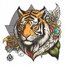 tiger and eagle tattoo design idea