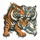 tiger and eagle tattoo design idea