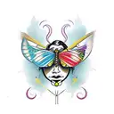 butterfly with a gypsy face on the body tattoo design idea