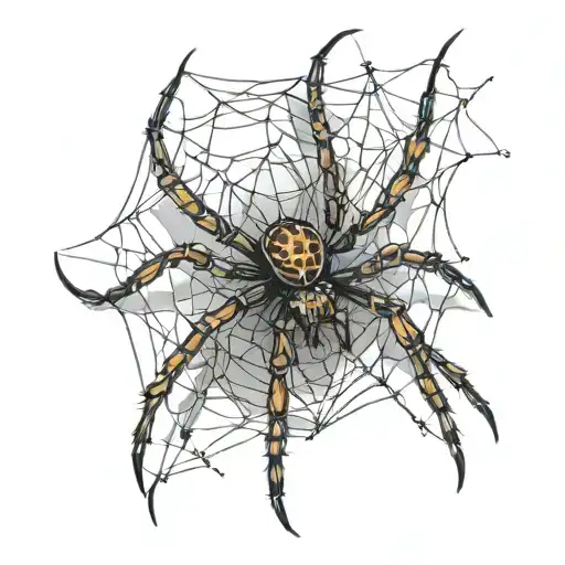 spider crawling tattoo design idea