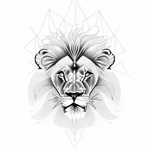 Lion with lightnings tattoo design idea