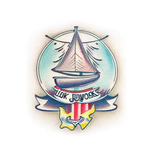 luck word tattoo design idea