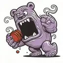 gummy bear with angry face and holding kidney beans tattoo design idea