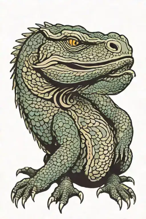 komodo dragon tattoo design idea