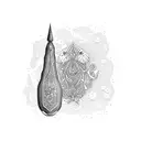 surfboard, poison bottle tattoo design idea
