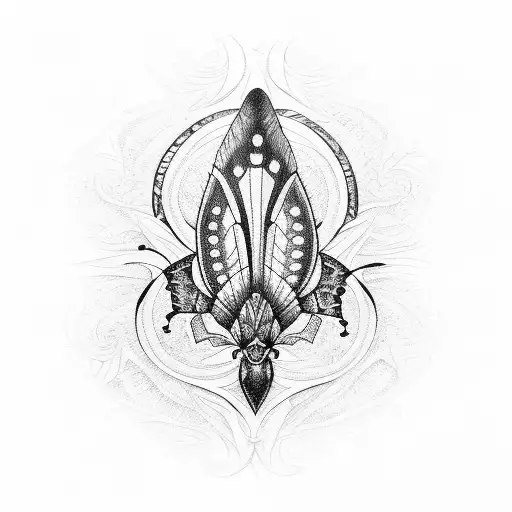 Trisquel con hojas y evolución de la mariposa tattoo design idea