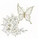 kintsugi butterfly tattoo design idea