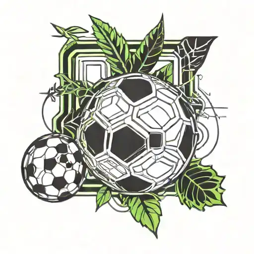 Create a tattoo design that symbolizes the connection between football refereeing and blackjack with few weed leaves tattoo design idea
