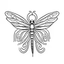 tiny semicolon dragonfly tattoo design idea