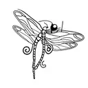 tiny semicolon dragonfly tattoo design idea