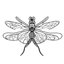tiny semicolon dragonfly tattoo design idea