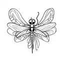 tiny semicolon dragonfly tattoo design idea