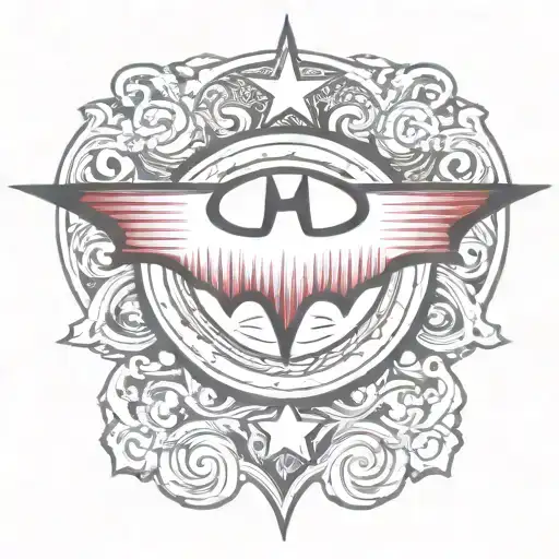 red Batman symbol tattoo design idea