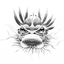 buffalo cactus monkey frog tattoo design idea