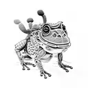 buffalo cactus monkey frog tattoo design idea