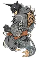 yokai batman looking tattoo design idea