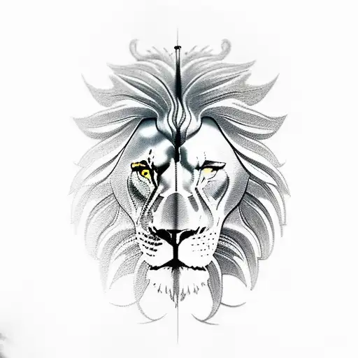 greek god helios with lion.  tattoo design idea